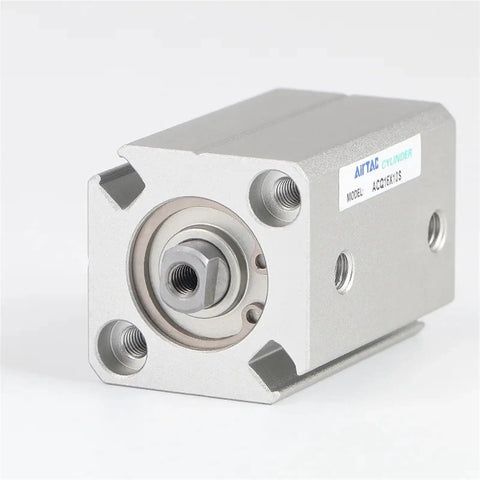 Straight Fire ACQ50 Pneumatic Compact Air Cylinder Featuring Multiple Stroke Lengths And A Non Magnetic Rod Built Tough for tight fit applications.