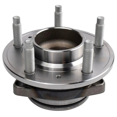 American Engineered Heavy Duty Wheel Hub And Bearing Assembly For Chevy Equinox And Gmc Terrain Rear Left Or Right 2018 To 2021 close-up of the assembly showing 5 lug bolts.