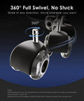 Hella Heavy Duty Rollerblade Office Chair Wheels With Quiet Glide And Effortless Swivel On Hardwood Floors And Carpet Plus 700 Pound Capacity, showing 360° swivel action.