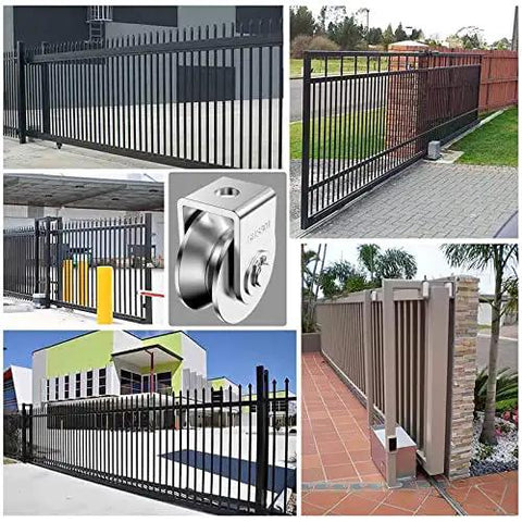 Rock Solid 2 Inch V Groove Pulley Pack Premium 304 Stainless Steel Cable Rollers for gate systems and heavy duty rigging.