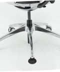 Five Piece Office Chair Replacement Swivel Casters With Bell Glides And Floor Friendly Wheel Stoppers for a sleek black base cushion under a chair leg.