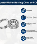 30204 Tapered Roller Bearing Cone And Cup Assembly Two Pack Heavy Duty Workhorse Ready For Rugged Automotive Jobs High Load Rated Battle Tested Build Real Deal Bearing Steel Components 20Mm X 47Mm X 15Mm close-up of tapered roller bearing cone and cup.