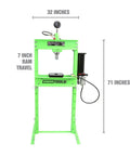 Air Hydraulic Shop Press 20 Ton With Dual Speed Pump Bearing And Metal Pressing Floor Model Adjustable 20 Ton Press Head Pro Grade Garage Ready For Auto Repairs And Heavy Duty Press Work, front view