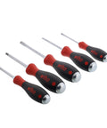 Extra Heavy Duty Slotted and Phillips Screwdriver Set, Five-Piece With SoftFinish Cushioned Grips, Blade Molded to Handle, Parallel Flats Prevent Roll Off, Includes 4.5x90mm, 5.5x100mm, 6.5x125mm Slotted and Phillips No 1x80mm, No 2x100mm.