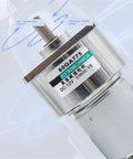 Top Shelf 775 Dc Gear Motor 24 Volt 35 Watt 400 Rpm Beefy Miniature Torque Workhorse Built Tough For Robotics Diy Projects Smooth Running Industrial Automation close-up with label showing adjustable speed features.