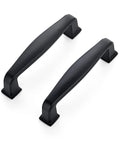 30 Pack Solid 3 Inch Cabinet Handles Matte Black Zinc Alloy Pulls for Kitchen Cupboards and Drawers, shown in close-up view.