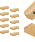 Unfinished Beech Wood Furniture Pulls Set Of 10 Paintable Wooden Cupboard And Drawer Handles Two Hole Design