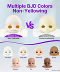 Comparison of resin colors for BJD dolls showing Tough As Nails Abs Like 3D Printer Resin Engineered For Bjd Dolls And Articulated Figures With Heavy Duty Wear Protection To Keep Joints Snug And Crisp In Cinnamon.