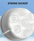 Close-up of Hella Compact Mini Portable USB Washing Machine For Laundry And Dishes Ultrasonic Sink Turbo Washer suction cup base.