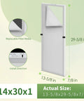 Top Shelf 14x30x1 Reusable Air Filter With MERV 8 Rating And Heavy Duty Aluminum Build For Homes Seeking Clean Air Without Any Drama Features Wash And Reuse Design Plus Two Spare Media Pads Included showing dimensions and replaceable media.
