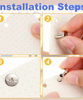 Installation steps for Heavy Duty Chicago Screws 50 Sets M5 X 4mm Carbon Steel Fasteners For 5mm Holes showcasing the setup process.