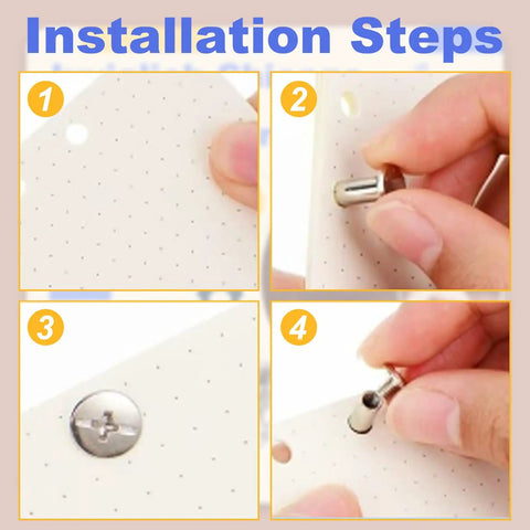 Installation steps for Heavy Duty Chicago Screws 50 Sets M5 X 4mm Carbon Steel Fasteners For 5mm Holes showcasing the setup process.
