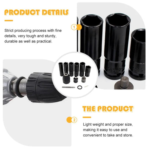 Badass Heavy Duty Impact Wrench Socket Set Built From Premium Chrome Vanadium Steel displayed with detailed parts and assembly.