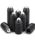 Real Deal Spring Ball Plunger Set Screws M5X20mm Grade 12.9 Black Steel Hex Socket Allen Drive 20 Piece Heavy Duty Kit stacked black steel plungers with hex socket heads