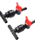 Durable 16mm And One Half Inch Garden Hose Splitter Tee Reducer Barb Connector With Tap Valve Three Way Fitting For Drip Irrigation System Ideal For Garden Mains And Lawn Care Outdoor Use Easy Install, black plastic tee valve