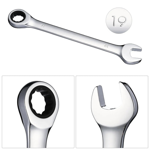 Ratcheting wrench from Pro Grade Knockout Hole Punch Set From Half Inch To Two Inch For Sheet Metal And Electrical Conduit Kit