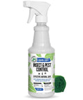 Natural Peppermint Bug Spray For Dogs And Cats Kickin Fleas And Ticks Away Safe For Kids And Pets Badass Natural Protection Allergen Free Garden Patio Defense 16 Ounce in clear spray bottle.