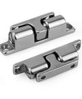 Heavy Duty Marine Grade 316 Stainless Steel Double Roller Cabinet Tension Latches with Mounting Hardware, close-up view.