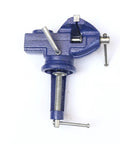 Compact Table Vise For Small Wood And Metal Projects 50mm Clamp Width Handy Clamp Tool For Hobbyists Quick Secure Holding No Fuss Craft And Workshop Helper For DIY Woodworking, blue metal side view