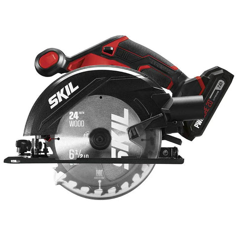 Heavy Duty 20V Cordless Circular Saw With Kickass Battery Life And Smooth Wood Cutting Performance For Weekend Warriors Hella Easy Handling side view with blade and battery