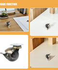 Hella Smooth Gliding Furniture Casters With 360 Degree Swivel Top Plate Mount Antique Bronze Finish Floor Safe Silent Roll Heavy Duty Wheels For Task Chairs And Couches Absolute Room Upgrade on a wooden surface.
