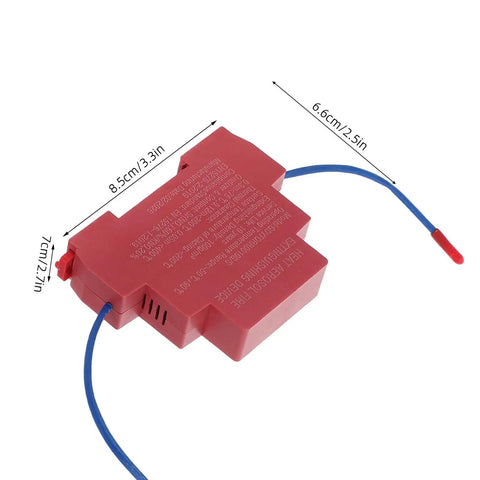 Badass Auto Activating Fire Extinguisher Patch With Weatherproof Heavy Duty Mini Aerosol Spray For Car Rig Office Space Or Engine Bay Top Notch Vehicle Safety Kit, compact red panel with blue trigger wire, 8.5cm x 7cm.