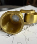 Solid Brass Furniture Casters Straight Up Heavy Duty Swivel Wheels Vintage Round Cup Base showing high-quality brass design and smooth finish.