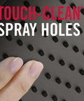 Close-up of touch-clean spray holes on Five Setting Rain Shower Head High Pressure Spray Chrome Round Raincan Shower Head