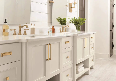 Dead Simple To Mount Cabinet Cup Pull With Slick Champagne Bronze Finish For Kitchen Drawers And Cabinets Top Shelf 3 Inch And 3.75 Inch Center To Center Hardware Providing Classic Style And Heavy Duty Grip 1 Pack on a stylish bathroom vanity.