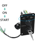 12V Marine Outboard Ignition Key Switch Panel, Single Engine On Off Assembly, Replacement Control Box For Yamaha Outboard Engines