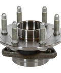 Rough Roads Handle Easy With This Slick Polished Wheel Hub And Bearing Assembly Featuring Abs Sensor For Cadillac Srx 2010 To 2016 Six Lug Front Rear Pair Built Tough close-up view of polished wheel hub assembly