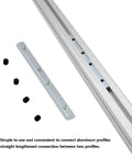 4 Pack Heavy Duty 3030 Series Aluminum Profile Straight Line Connector With M6 Screws, carbon steel bracket and screws visible.
