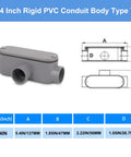Four Pack Three Quarters Inch Rigid PVC Conduit Body Type T Slip X Slip With Cover And Gasket for electrical fittings