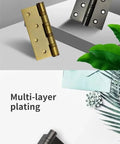 2 Pack Multicolor Stainless Steel Flat Door Hinges For Wood Doors No Brainer Heavy Duty Butt Hinges With Silent Operation