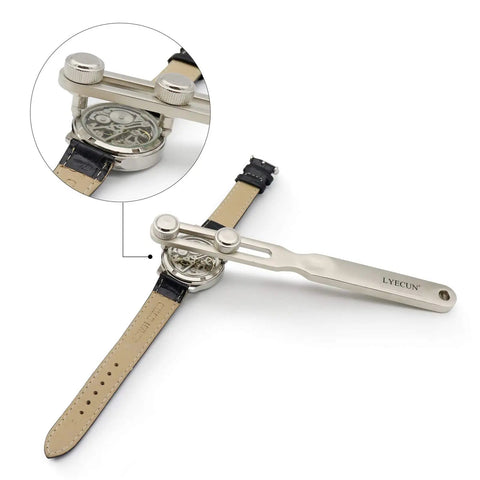 Easy Watch Back Remover Tool With Adjustable Wrench For Threaded Notched Back Covers Ideal For Quick Battery Swaps And Regular Watch Servicing