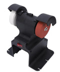 Rock Steady Mini Bench Grinder With 200 Watt Motor And 7000 RPM Spin showing compact design and dual grinder wheels for sharpening.