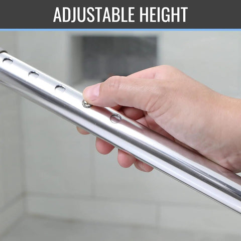 Solid Adjustable Toilet Safety Rails For Seniors Offering Smooth Bailout Support With Non Slip Padded Arms Heavy Duty 300 LB Capacity Top Shelf Bathroom Assist Bars Commode Seat Frame height adjustment feature