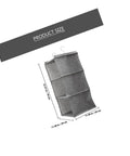Three Tier Hanging Wardrobe Organizer With Slick Foldable Linen Fabric And Heavy Duty Hooks For Ultimate Closet Space Saving and Dorm Game Changer Essentials dimensions shown, grey fabric design.