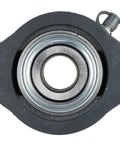 Front view of 3/4 Inch Light Duty Two Bolt Flange Bearing with cast iron housing and grease zerk, shaft size 3/4 inch, bolt spacing 2.82 inches.