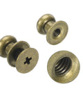 Slick 50 Pack Mini Round Knobs In Sweet Black Zinc Alloy, Hella Sturdy 7mm Drawer Pulls And Cabinet Hardware For Dressers, Closets, And Jewelry Boxes Offering A Rad Makeover Deal - bronze miniature knobs with cross shape.