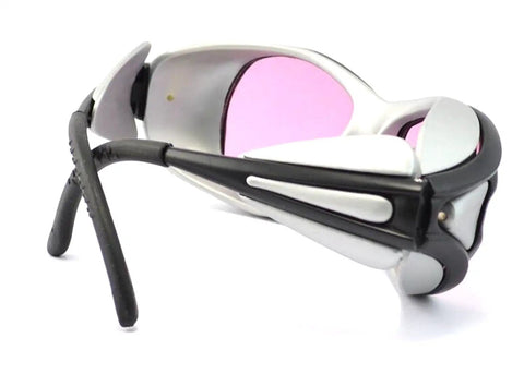 Rock Solid 808nm Infrared Laser Safety Glasses With Tough As Nails Protective Eyewear For Diode Lasers sleek design, pink lenses, side view