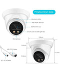 Top Shelf 4K Dome Security Camera With PoE Outdoor Surveillance And Rock Solid Night Vision Plus Smart Motion Alerts And Built In Mic.