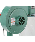 Rugged 1 HP Shop Dust Collector Built To Rip Through Nasty Sawdust And Wood Chips Fast On Job Sites While Delivering Killer Suction Way Beyond Standard Shop Vacs close-up of motor and intake port.