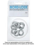 Dead Tight Wedge Locking Washers For Half Inch Bolts Steel With Zinc Flake Coating Vibration Resistant Safety Hardware package displaying eight glued pairs.