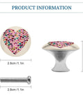 Hand Painted Heart Cabinet Knobs Two Pack Slick Round Drawer Pulls With Sturdy Stainless Steel Base And Mounting Hardware For Dresser Wardrobe Kitchen Furniture Knockout Glow Up with dimensions.