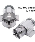 High Precision 3 Jaw Chuck 100mm And 4 Jaw Chuck 80mm For CNC Router Woodworking And Machining Workholding