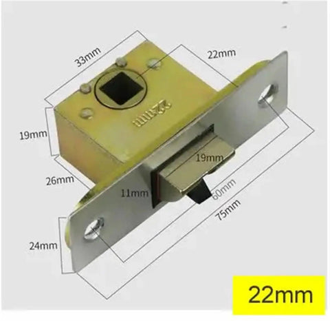 Heavy Duty Stainless Steel Single Deadbolt Lock Cylinder Straight Shooter Swap For Bathroom Doors with measurements displayed.