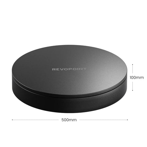 Large Electric Turntable Heavy Duty Platform For 3D Scanners, 500mm diameter, 100mm high, durable black design.