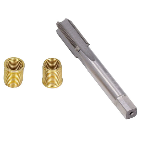 Pro Grade Thread Repair Kit With High Speed Steel Tap And Stainless Inserts M12 X 1.25 And M14 X 1.25 for mechanics