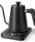 Gooseneck Electric Kettle With Precise Temperature Control Pro Grade 1L 1200W Fast Heating stainless steel on digital base